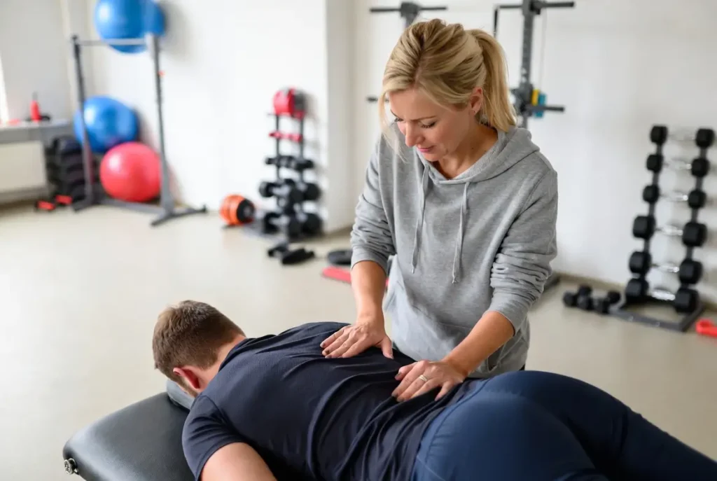 Lagerugbehandeling door fysiotherapeut van Melius Pijnzorg bij patiënt