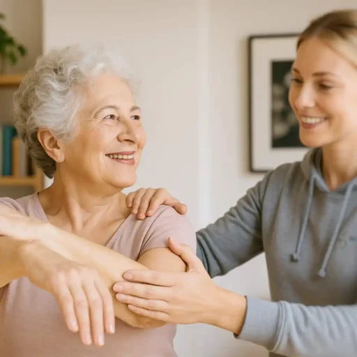 Fysiotherapeut aan huis bij patiënt in Breda