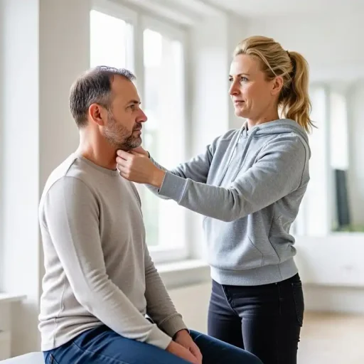 Fysiotherapeut onderzoekt nekklachten bij patiënt in Bergen op Zoom